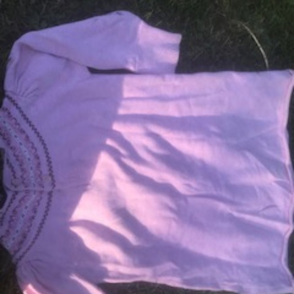 girls pink embroidered, knit dress 2t